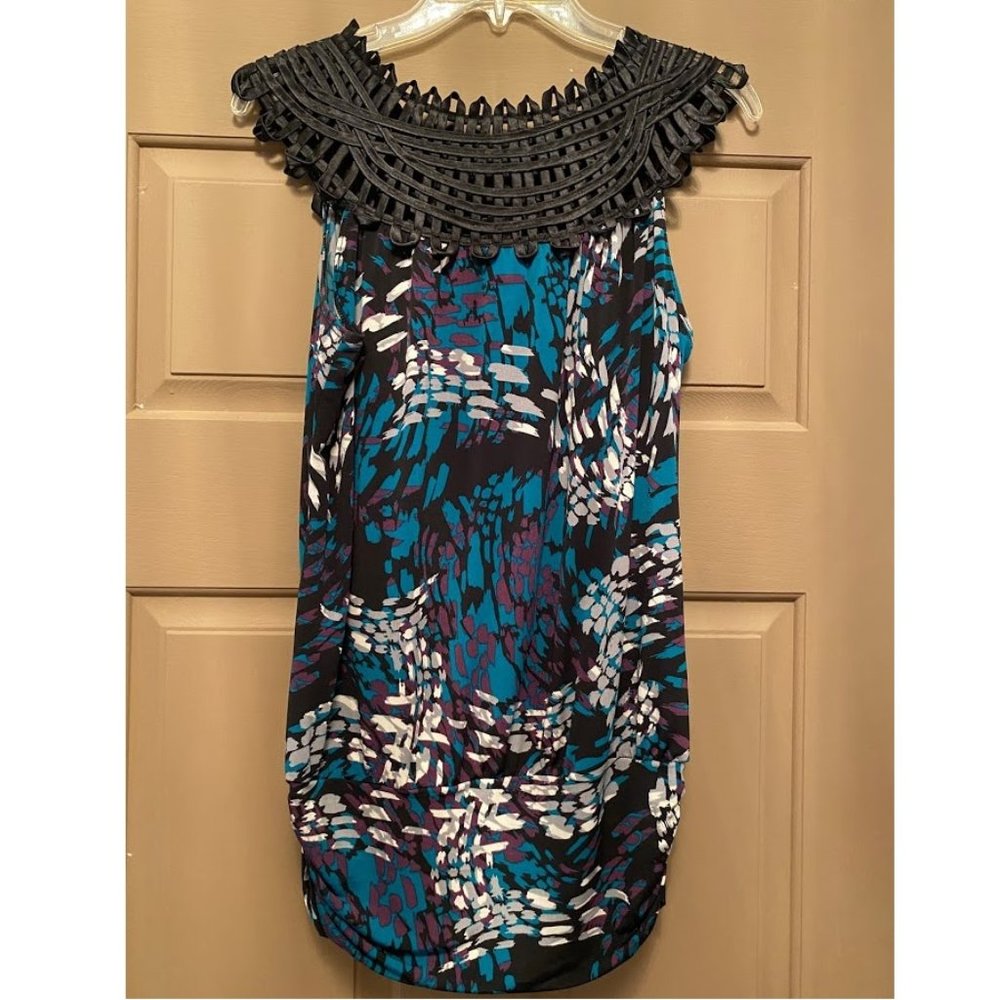 Perseption Concept Statement Fancy Neckline Top L - image 3